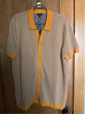 Express men short sleeve knit button down